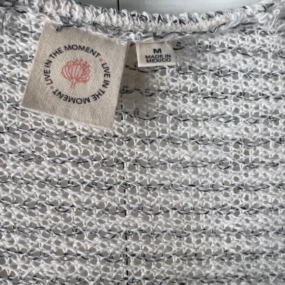 Live In The Moment Long Duster Sweater  Ivory Sz M - Picture 3 of 4